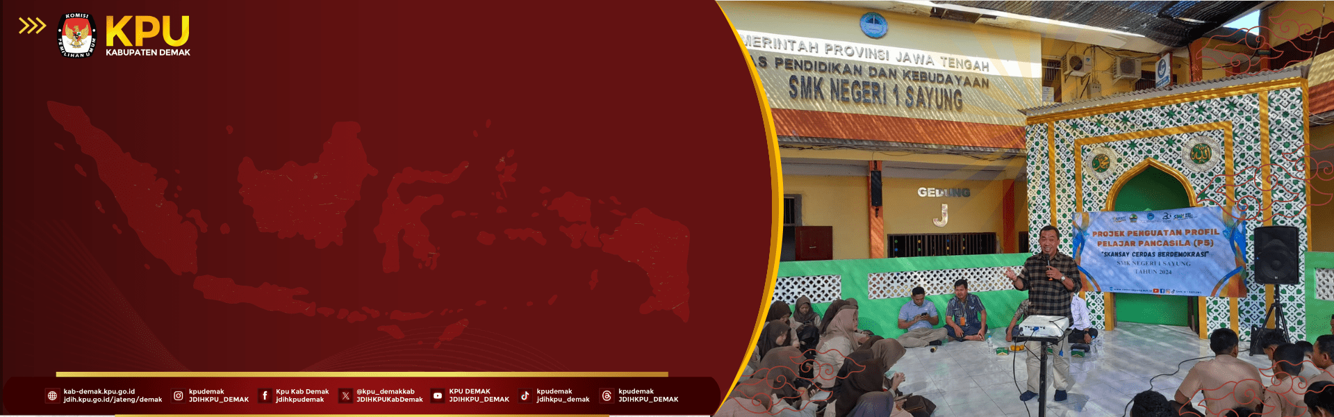 KPU Demak Edukasi Demokrasi di SMK N 1 Sayung